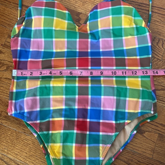 Vintage Multicolored Plaid Swimsuit - Picture 4 of 5